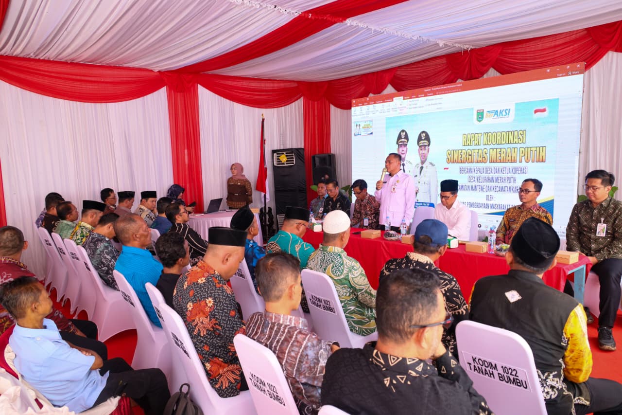 Rapat Koordinasi Sinergitas Merah Putih Digelar di Kecamatan Mantewe